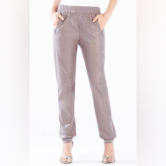 Rare Bcbg Max Azria Sugi Vegan Leather Jogger Pant in Dark Navy Blue - Picture 6 of 6